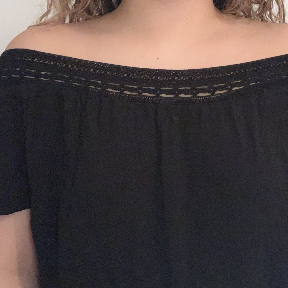 Off the shoulder black top